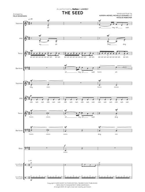 The Seed (Arr. Felix Dickenson) - Nicolas Rebscher, Aurora Aksnes, Michelle Leonard (Choral, SATB divisi)