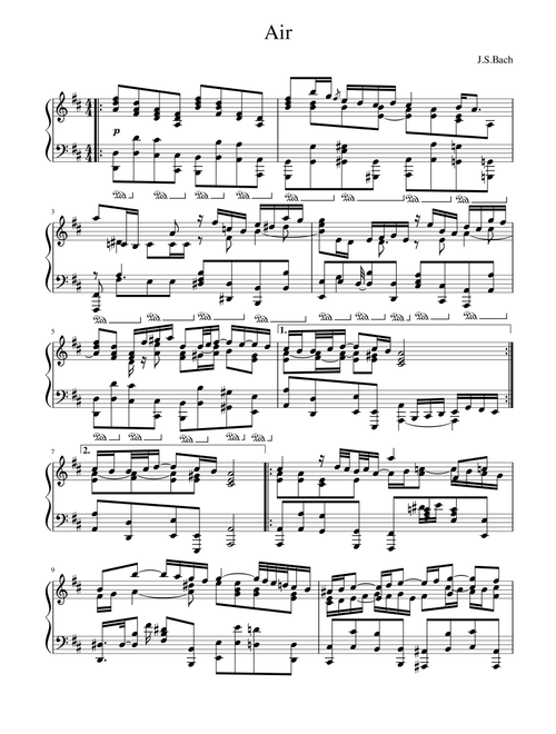 Air on the G String - Piano (Arr. Jari Suhonen) - J.S. Bach (Piano Solo)