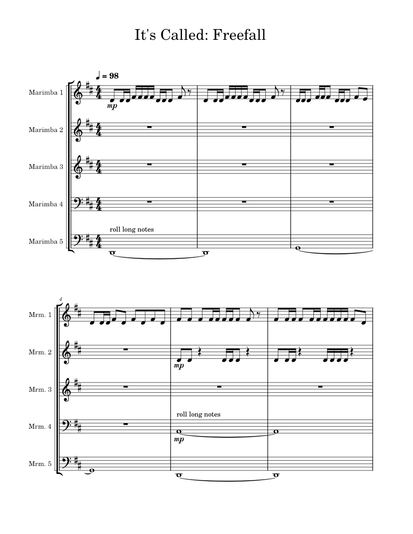 Its called freefall Rainbow Kitten Surprise Sheet music for Marimba