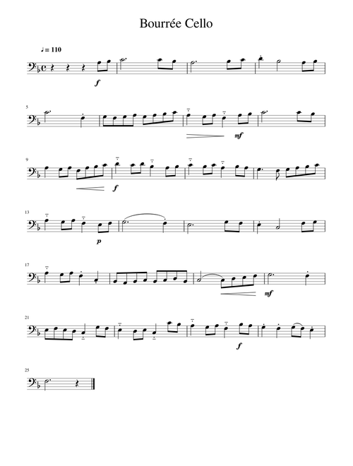 Bourrée Cello