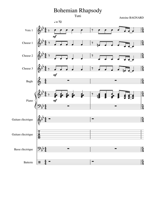 Bohemian rhapsody – Queen Queen Bohemian Rhapsody Tutti FINAL 4 voix