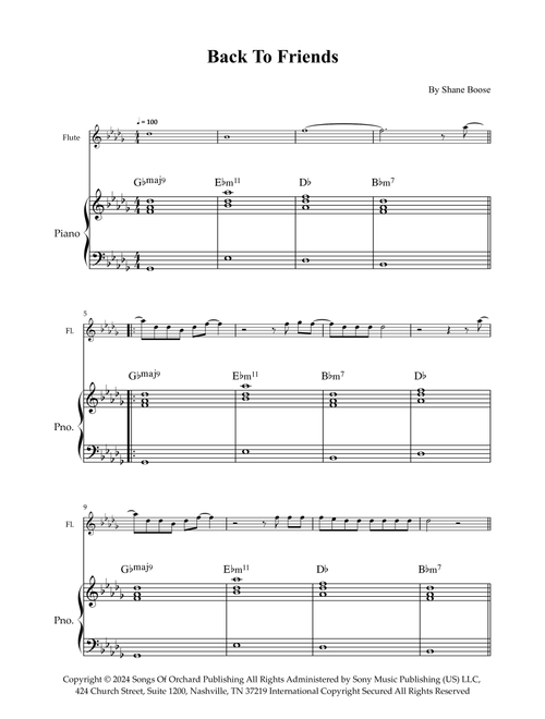 Back To Friends (Arr. Wesley S. SIlva) - sombr (Flute and Piano)