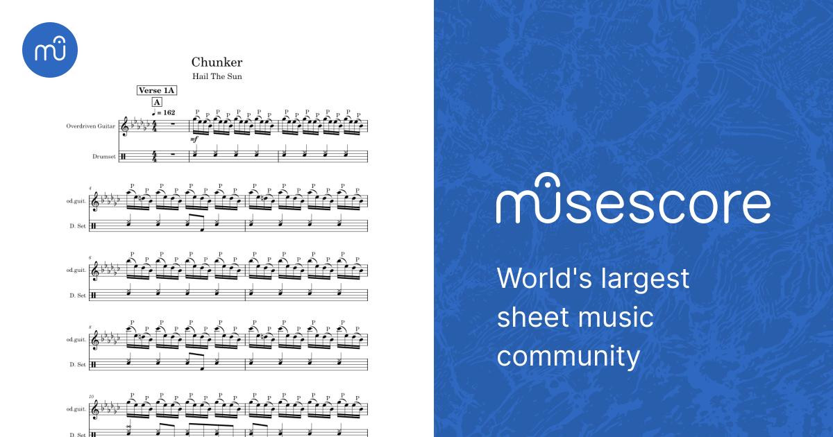 Hail The Sun - Chunker - Drum & Guitar Tab Sheet music for