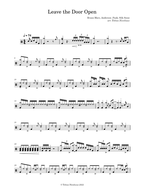 Leave The Door Open – Silk Sonic (Drums)