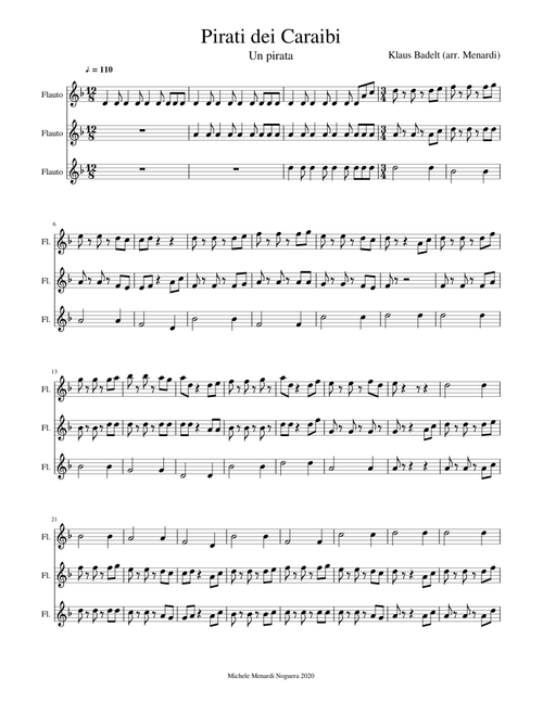Pirati dei Caraibi per trio di flauti - Pirates of the Carribean for flute trio