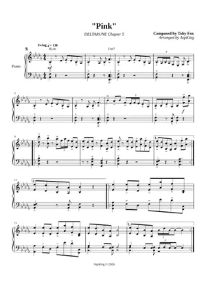 Pink Chapter 5 Pink - Deltarune Chapter 5 OST Sheet Music for Piano (Solo) easy ...