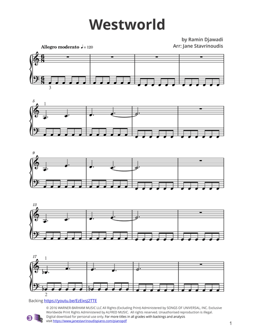 Westworld: Opening Theme (Arr. Jane Stavrinoudis) - Ramin Djawadi (Piano Solo)