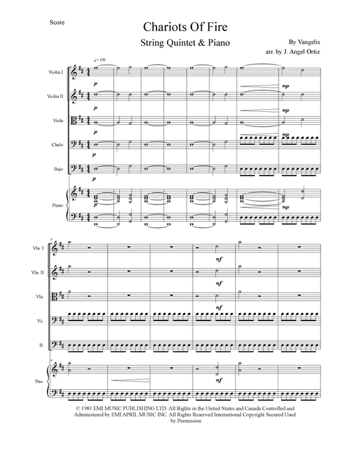 Chariots Of Fire (Arr. José angel Ortiz ramirez) - Vangelis (String Ensemble)