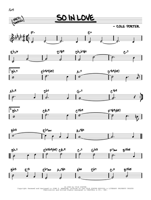 So In Love (arr. David Hazeltine) - Cole Porter (Real Book - Enhanced Chords)