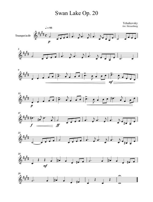 Tchaikovsky Swan Lake for trumpet (Arr. Heisenberg) - Tchaikovsy (Trumpet Solo)