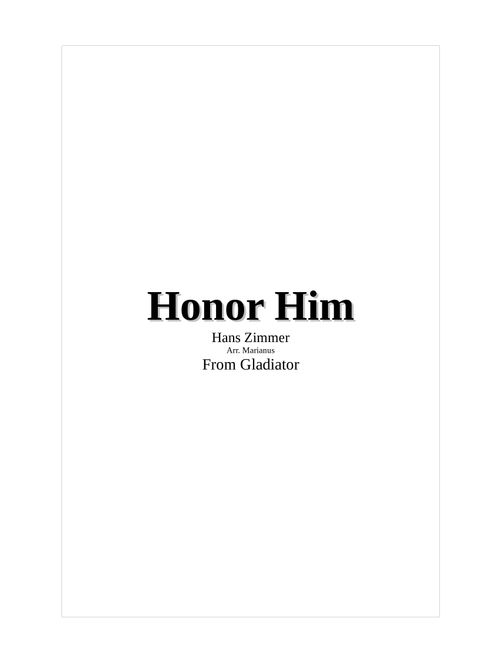 Honor Him (Arr. Marianus) - Hans Zimmer (Piano Solo)