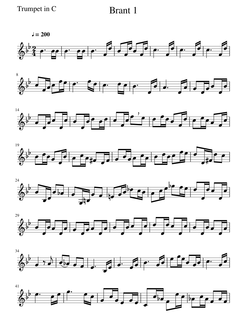 Brant 1 Sheet Music for Trumpet in c (Solo) | MuseScore.com