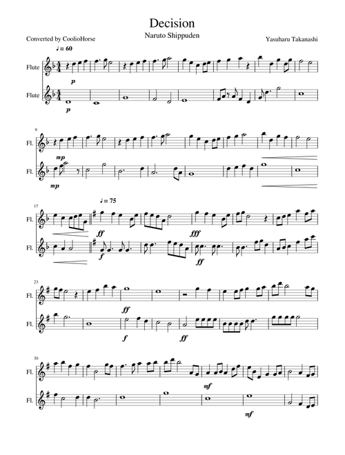 Decision - Naruto Shippuden OST Flute Duet