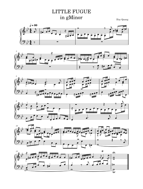 LITTLE FUGUE IN gMinor