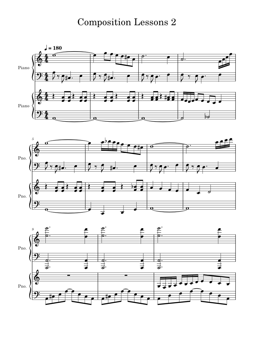 Composition Lessons 2 Sheet music for Piano (Piano Duo) | Musescore.com
