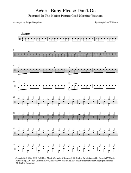 Baby Please Don't Go (Arr. Felipe Gonçalves) - AC/DC (Drums)