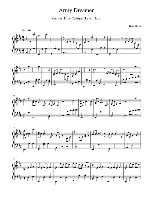 Army dreamers – Kate Bush - Celtic Harp