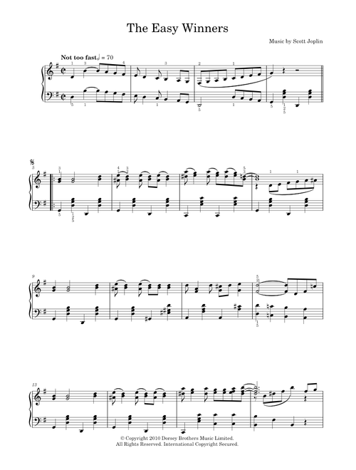 The easy winners - Scott Joplin (Easy Piano)