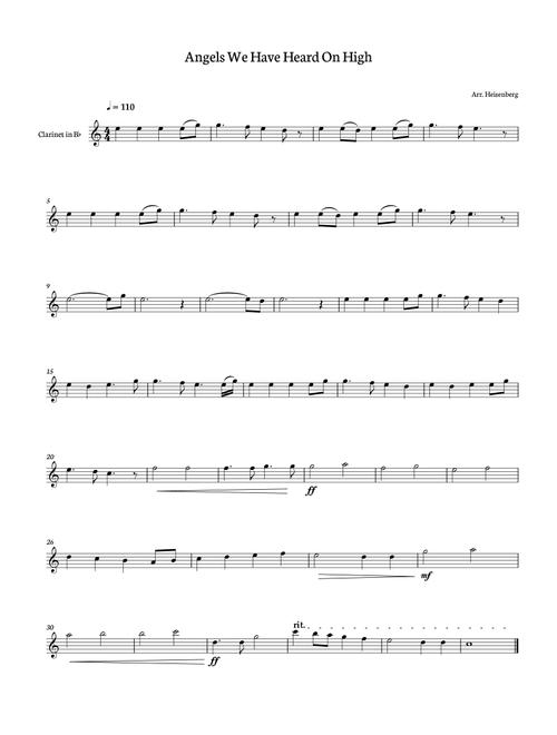 Angels We Have Heard on High for Clarinet (Arr. Heisenberg) - Wilfrid Moreau (Clarinet Solo)