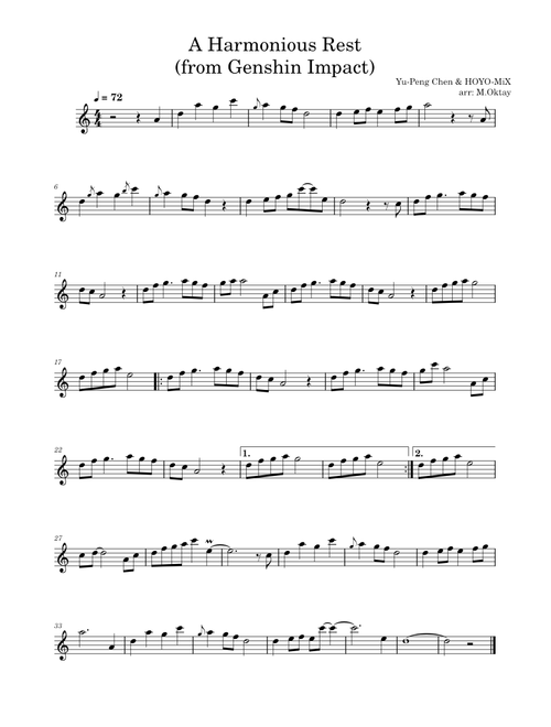 A Harmonious Rest (from Genshin Impact) – Yu-Peng Chen, HOYO-MiX