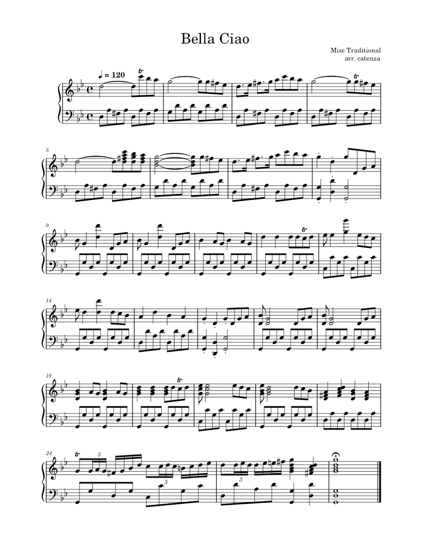 Bella ciao Misc Traditional Sheet music for Accordion (Solo