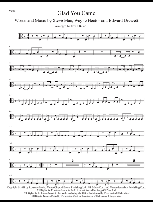 Glad You Came (Arr. Kevin Busse) - The Wanted (Viola Solo)