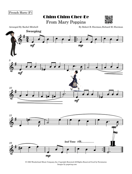 Chim Chim Cher-Ee (Arr. Rachel Mitchell) - Julie Andrews And Dick Van Dyke (French Horn Solo)