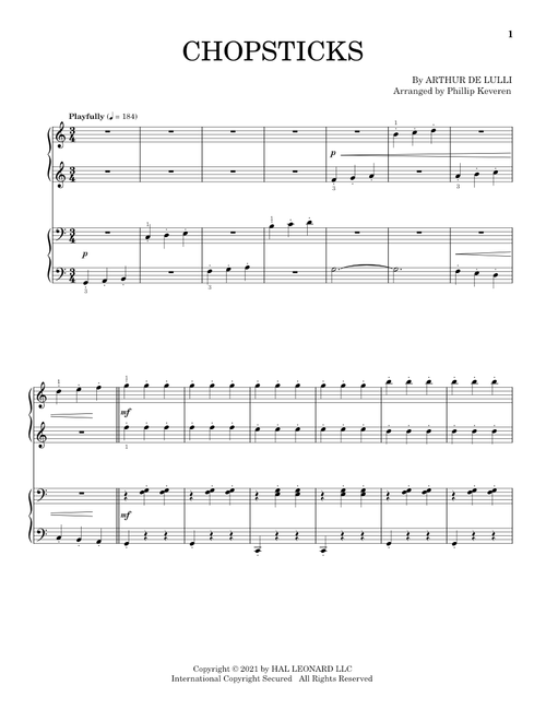 Chopsticks (arr. Phillip Keveren) - Arthur de Lulli (Piano Duet)