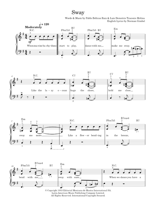 Sway (Quien Sera) - Dean Martin (Piano Vocal)