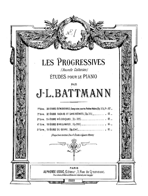 30 Études Élémentaires, Op. 319, No. 12 - Jacques-Louis Battmann