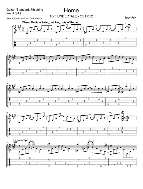 Home - UNDERTALE OST 012 TAB for SOLO GUITAR