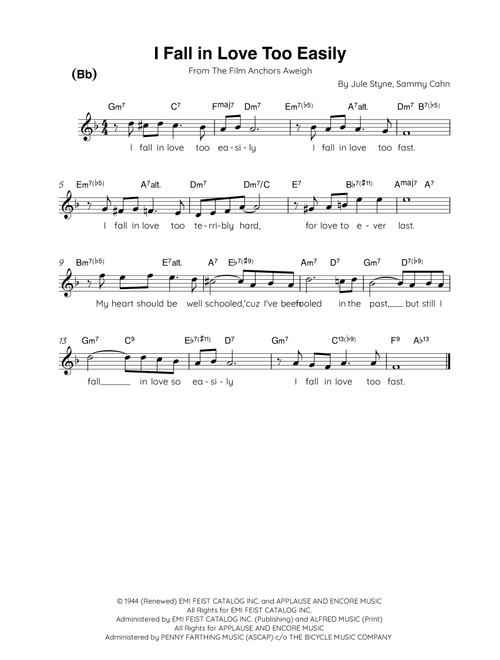 I Fall In Love Too Easily (Arr. Sales) - Al Somma (Tenor Sax and Piano)
