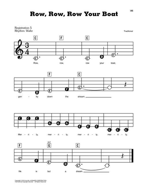 Row, Row, Row Your Boat - Traditional (E-Z Play Today)
