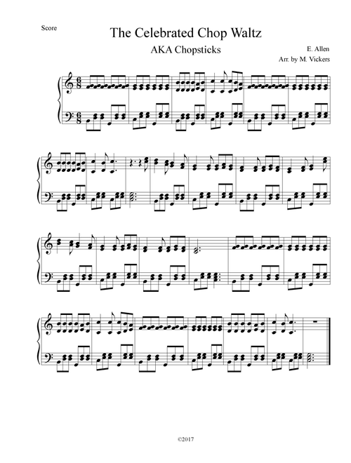 The Celebrated Chop Waltz (Arr. Micheal Vickers) - Euphemia Allen (Easy Piano)