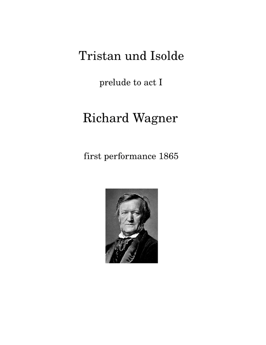 Tristan und Isolde Prelude to Act I – Richard Wagner Sheet