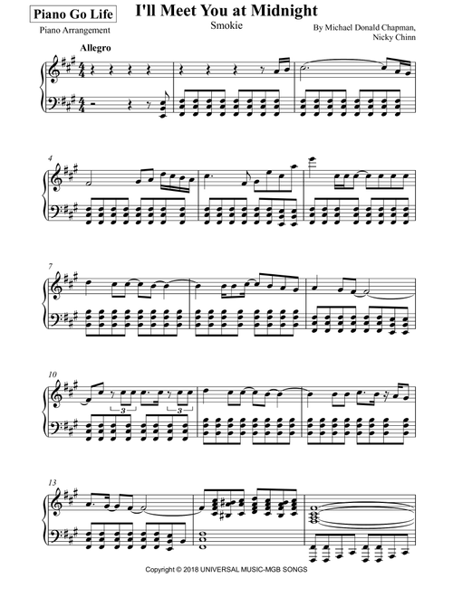 I'll Meet You At Midnight (Arr. Piano Go Life) - Smokie (Piano Solo)