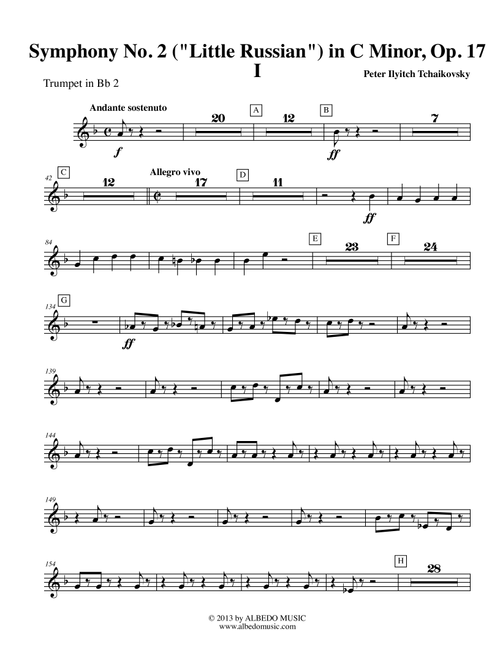 Tchaikovsky Symphony No. 2, Movement I - Trumpet in Bb 2 (Transposed Part), Op. 17 (Arr. Doug Clyde) - ‪Pyotr Ilyich Tchaikovsky‬ (Trumpet Solo)