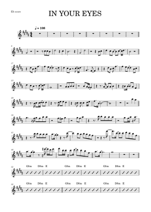 In your eyes – peter gabriel Sheet Music with Chords for Saxophone