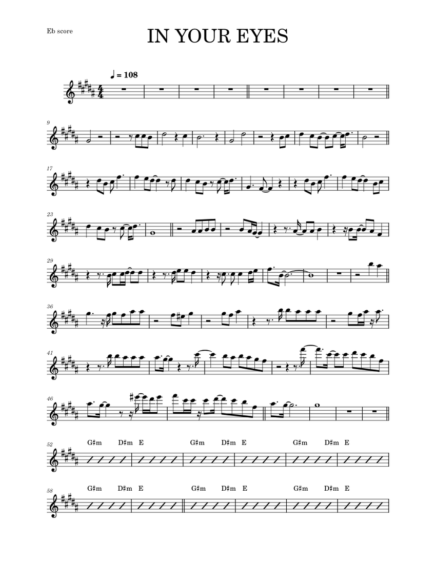 In your eyes – Peter Gabriel (ALTO SAX RMX) Sheet Music with