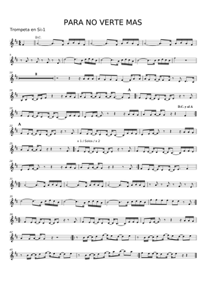 Para No Verte Más - La Mosca Tsé-Tsé Sheet Music for Saxophone tenor ...