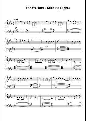 Play Official version of Blinding Lights Sheet Music by The Weeknd for ...