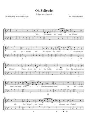 Oh Solitude - Henry Purcell Sheet Music for Cello, Synthesizer