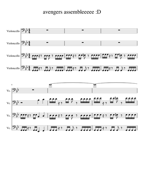 Avengers theme cello quartet