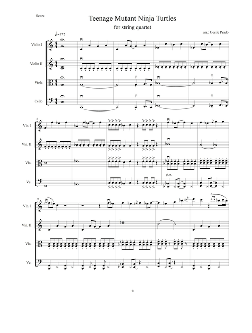 Teenage Mutant Ninja Turtles (Arr. Uesile Prado) - Brian Theodore Tyler (String Quartet)