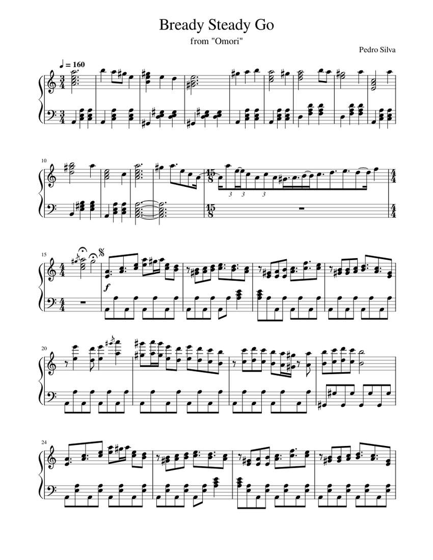 Bready Steady Go - OMORI Sheet Music for Piano (Solo) | MuseScore.com