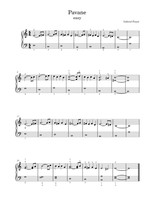 Pavane - Gabriel Fauré (easy)