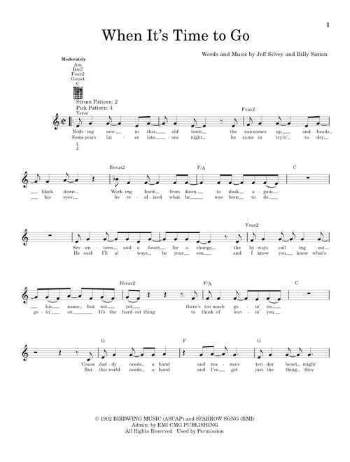 When It's Time To Go - 4Him (Easy Guitar)