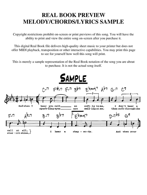 Soon It's Gonna Rain - Harvey Schmidt (Real Book - Melody-Chords-Lyrics)