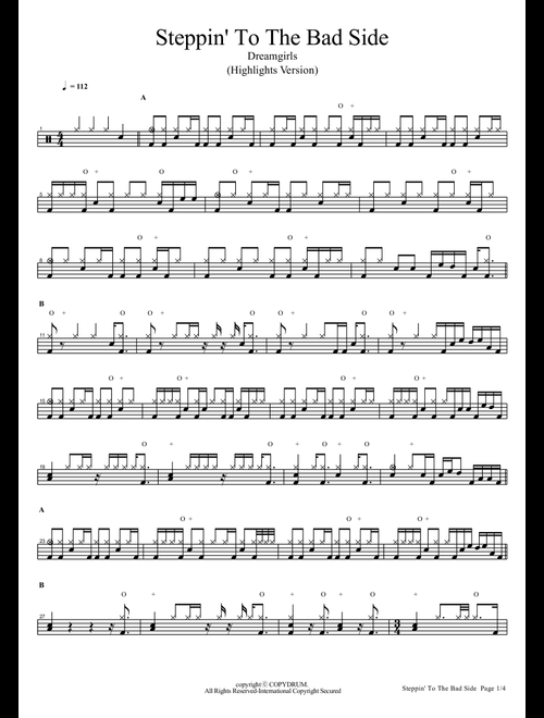 Steppin' To The Bad Side (Arr. COPYDRUM) - -/-/knowles (Drums)