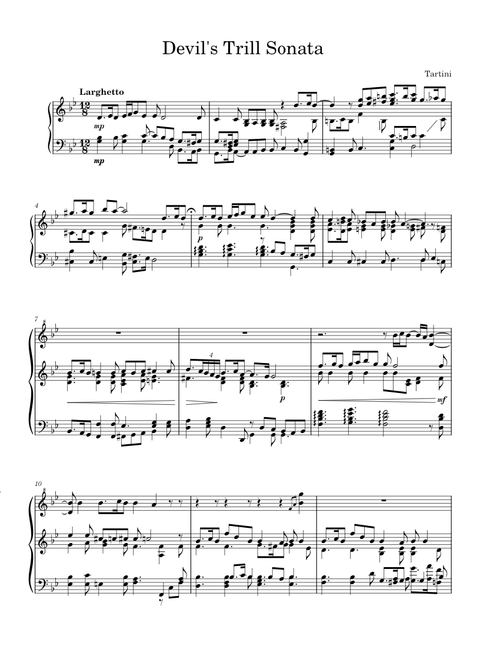 Devil's Trill Sonata for Solo Piano (full) - Tartini/Kreisler